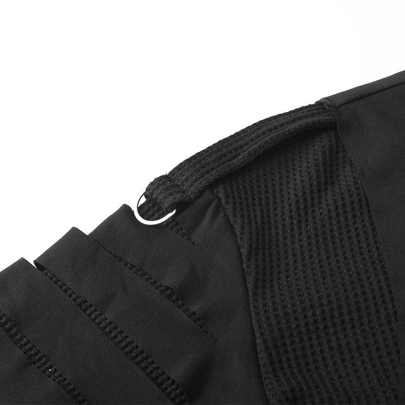 Distressed Double Layer Black Sweatshirt ($49)