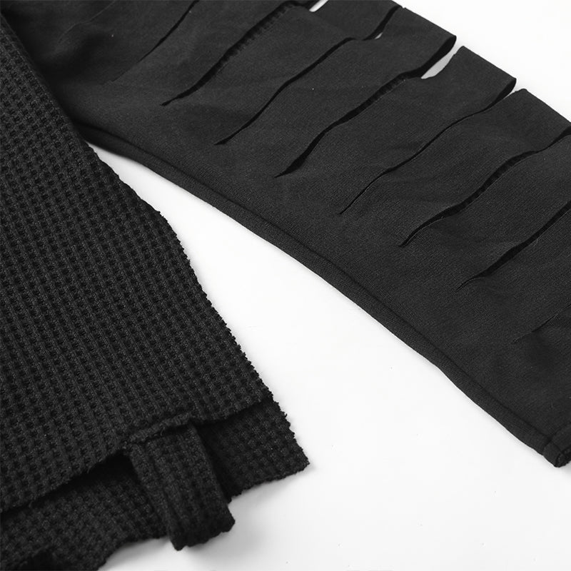 Distressed Double Layer Black Sweatshirt ($49)