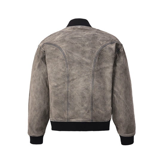 Dirty Printing Vintage Denim Bomber Jacket ($59)