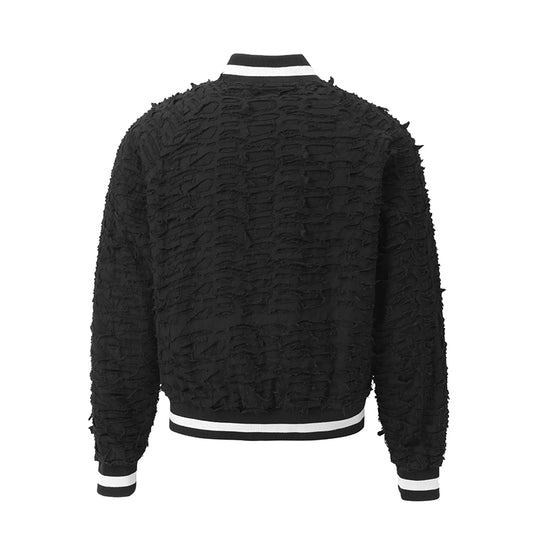 Double Layer Distressed denim bomber jacket ($72)