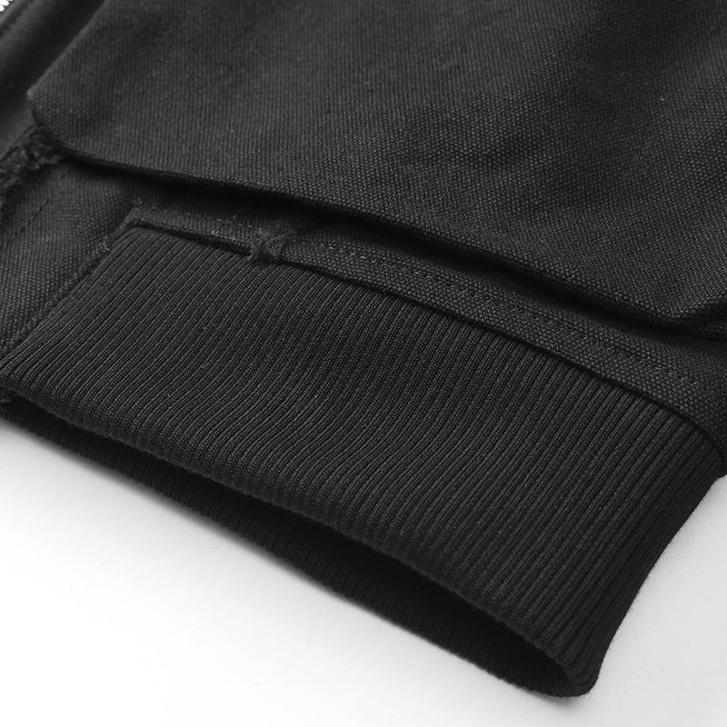 Distressed Black Denim Bomber Jacket ($59)