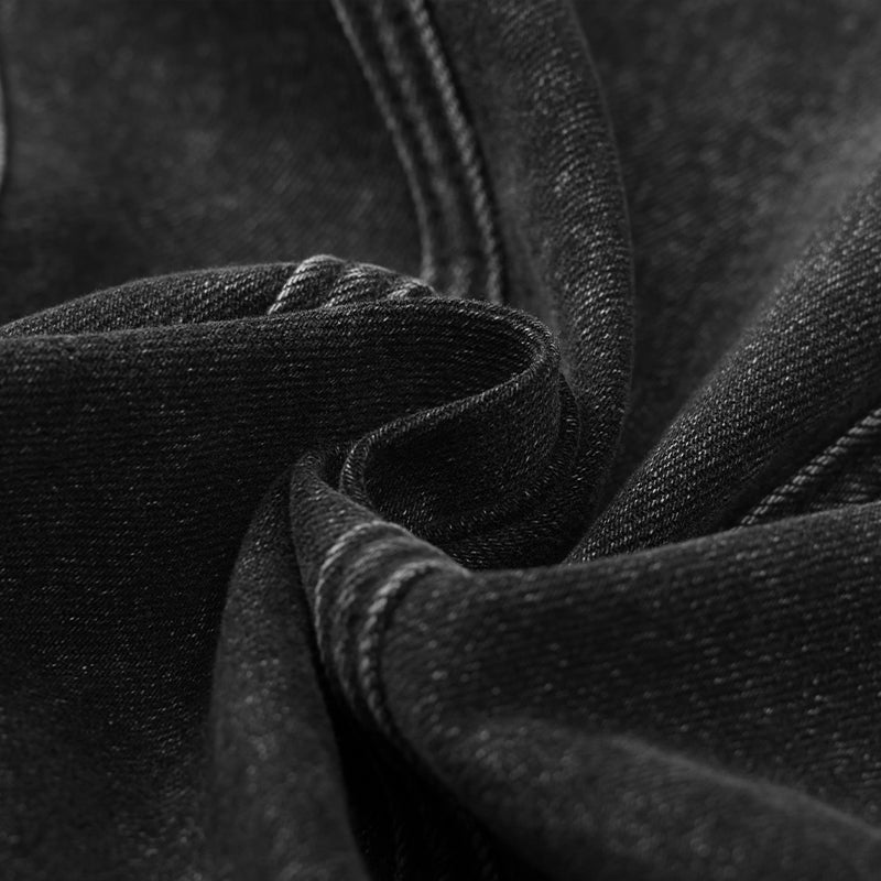 Zip Sleeve Embroidered Denim Bomber Jacket ($57)