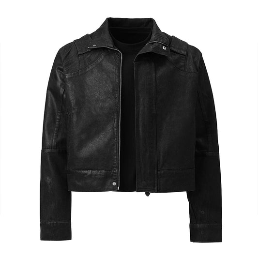 Long Sleeves Waxed Denim Jacket ($59)