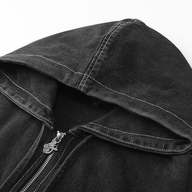 Embroidered Denim Jacket Hood ($79)