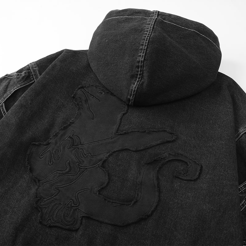Embroidered Denim Jacket Hood ($79)