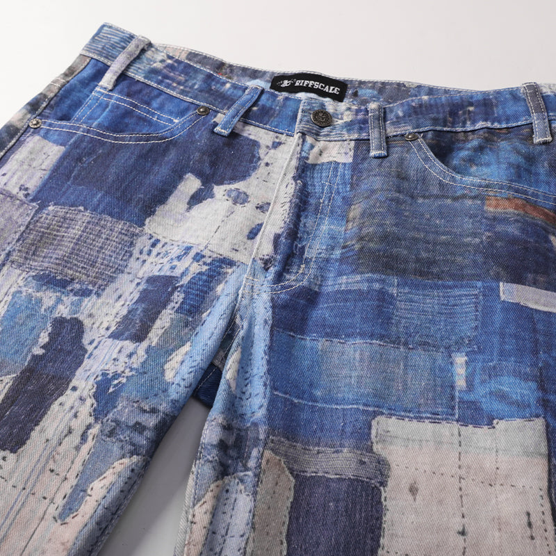 High Street Digital Printing Denim Jeans ($39)