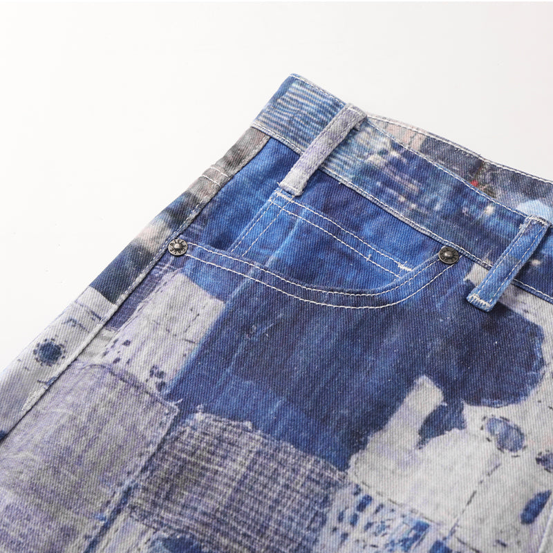 High Street Digital Printing Denim Jeans ($39)