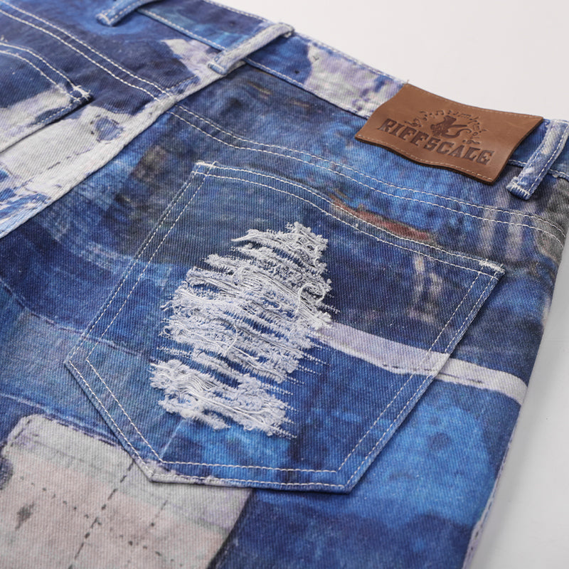 High Street Digital Printing Denim Jeans ($39)