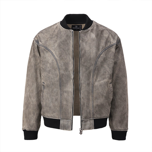 Dirty Printing Vintage Denim Bomber Jacket ($59)