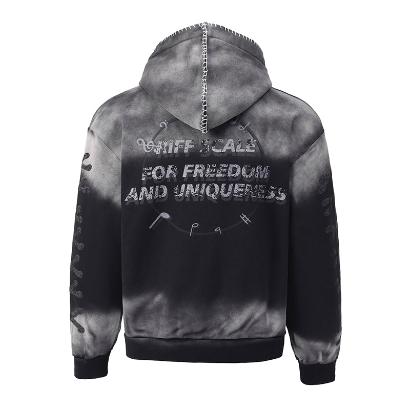 Hand-Stitched Graphic Zipper Washed Hoodie ($59)