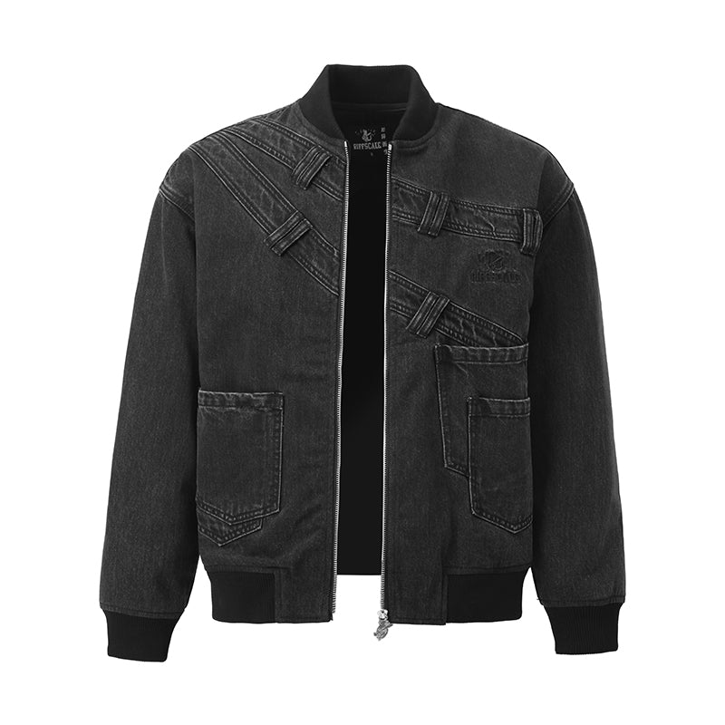 Waist Patchwork Embroidery Denim Jacket ($59)