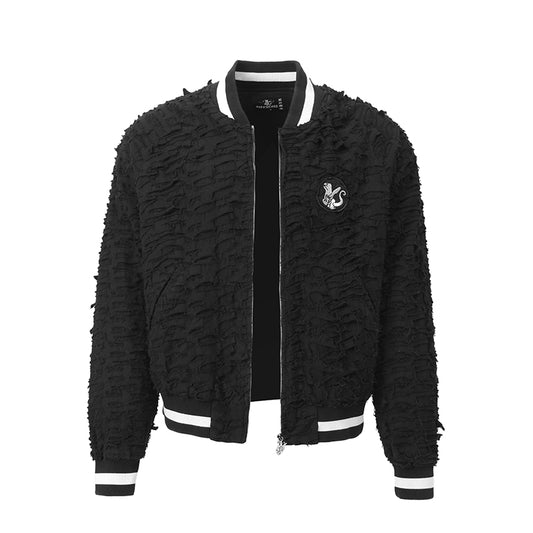 Double Layer Distressed denim bomber jacket ($69)