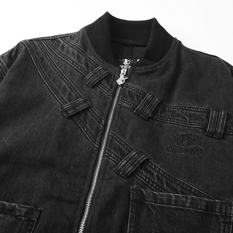 Waist Patchwork Embroidery Denim Jacket ($59)