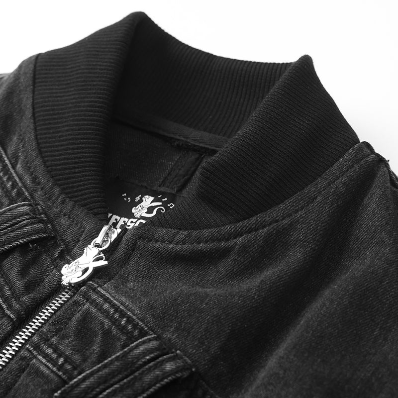 Waist Patchwork Embroidery Denim Jacket ($59)