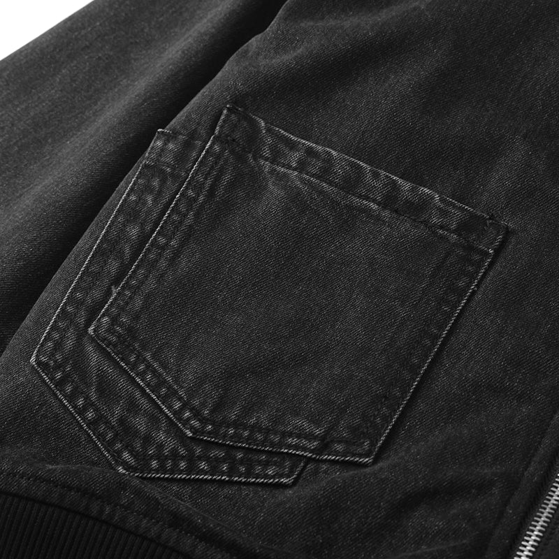 Waist Patchwork Embroidery Denim Jacket ($59)