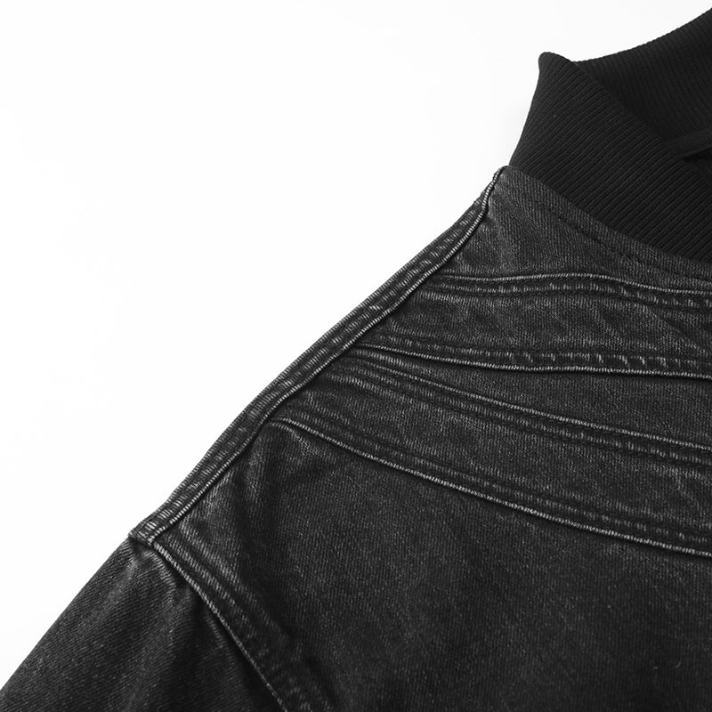 Waist Patchwork Embroidery Denim Jacket ($59)