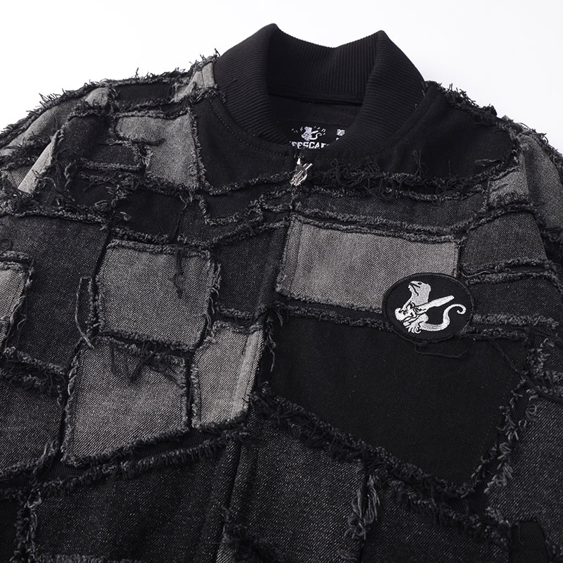 Patchwork Denim Bomber Jacket ($99)