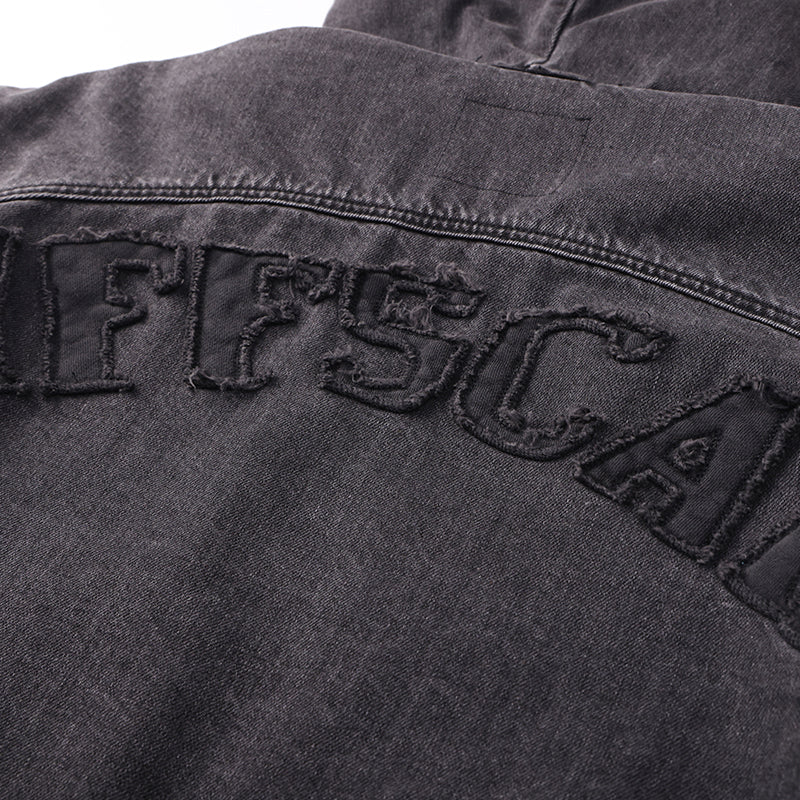 Biker Sleeves Denim Hooded Jacket ($59)