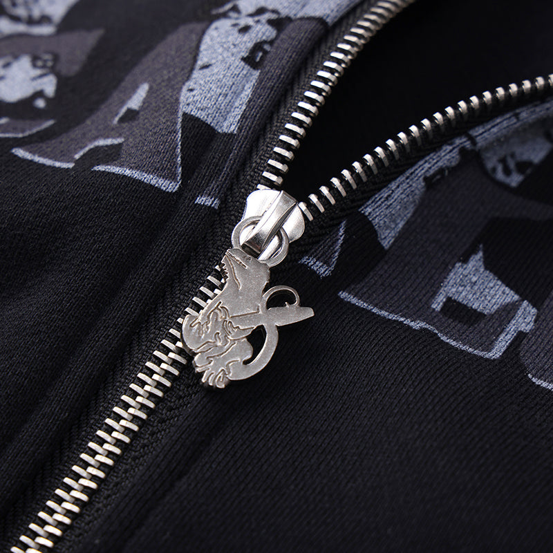 Hand-Stitched Graphic Zipper Washed Hoodie ($59)