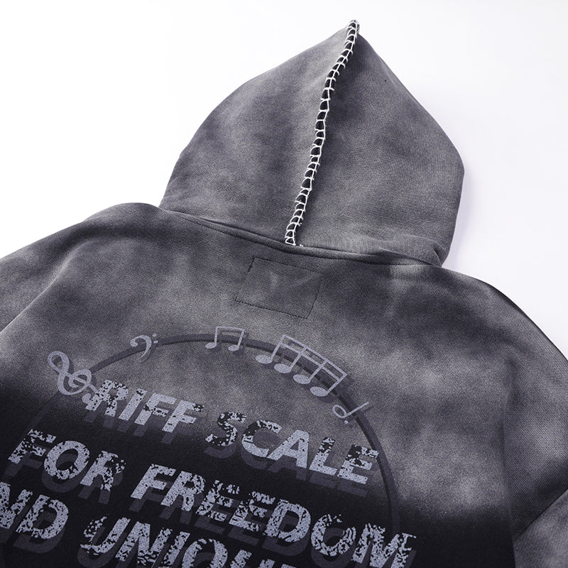 Hand-Stitched Graphic Zipper Washed Hoodie ($59)
