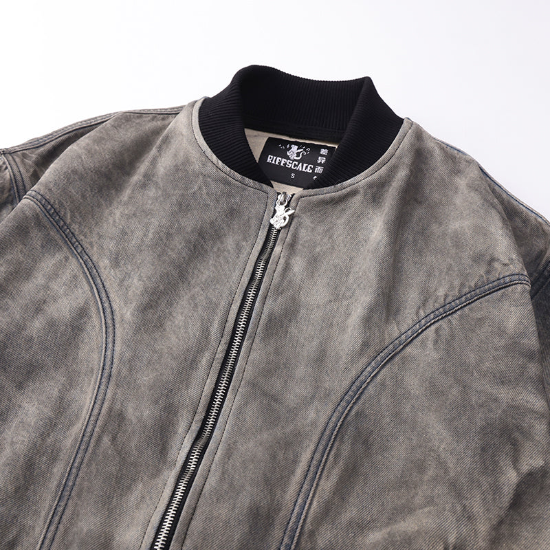 Dirty Printing Vintage Denim Bomber Jacket ($59)