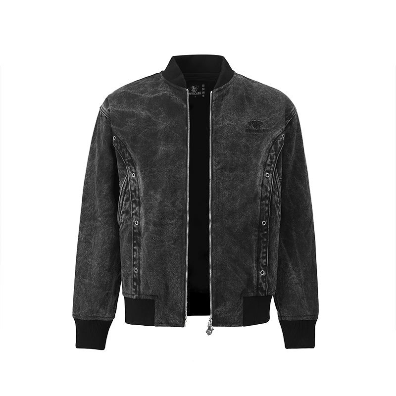 Men’s Vintage Washed Denim Bomber Jacket($57)