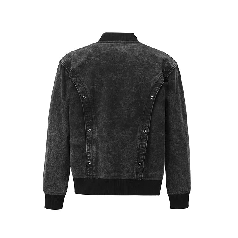 Men’s Vintage Washed Denim Bomber Jacket($57)