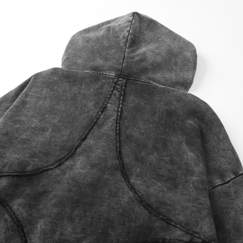 Men’s Retro Washed Zipper-Sleeve Hooded Sweatshirt($57)