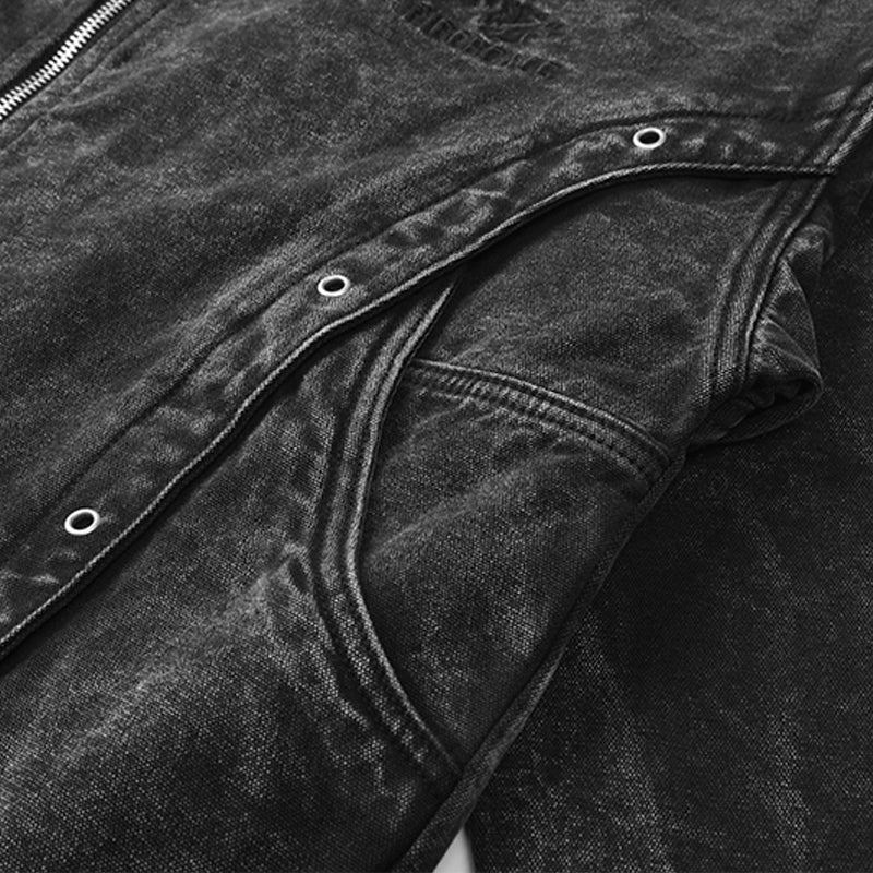 Men’s Vintage Washed Denim Bomber Jacket($57)