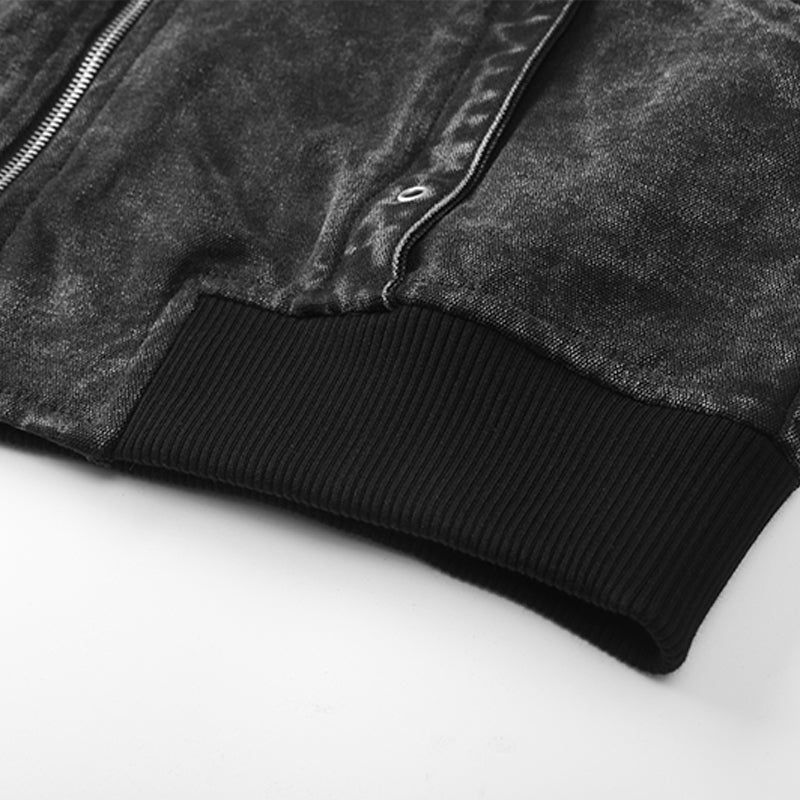 Men’s Vintage Washed Denim Bomber Jacket($57)