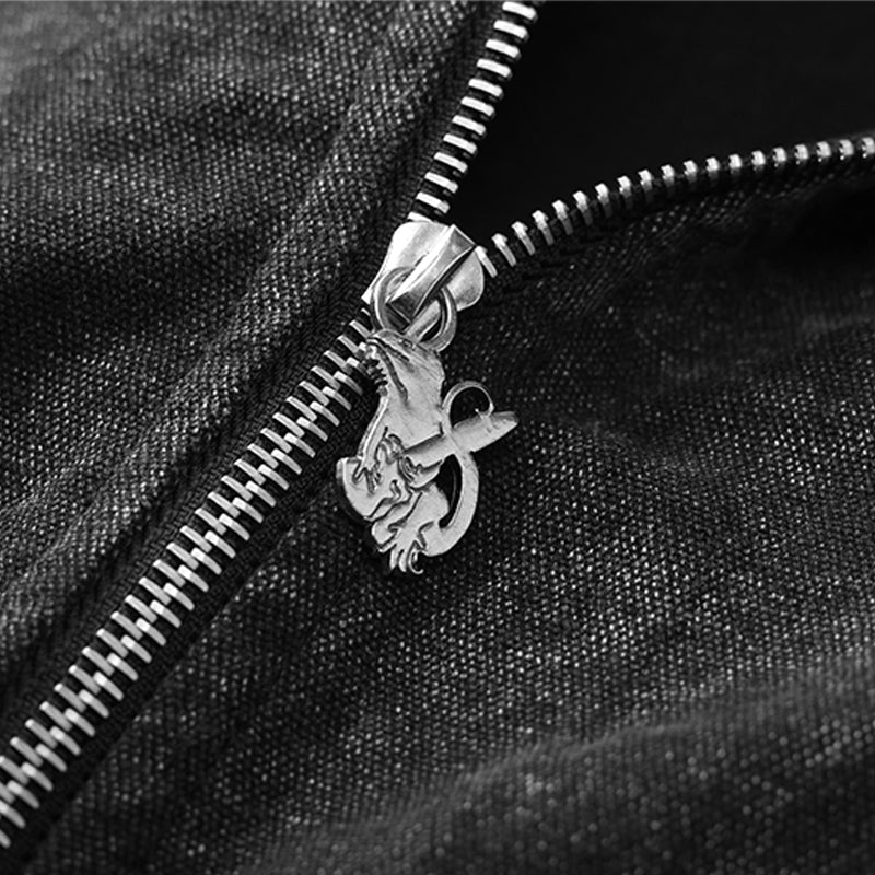 Men’s Vintage Washed Denim Bomber Jacket($57)