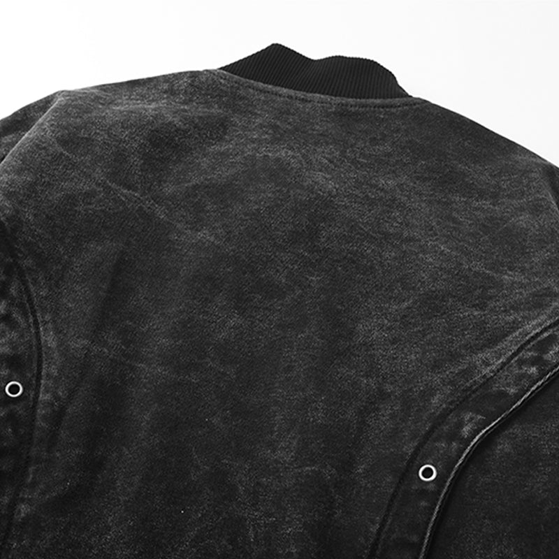 Men’s Vintage Washed Denim Bomber Jacket($57)