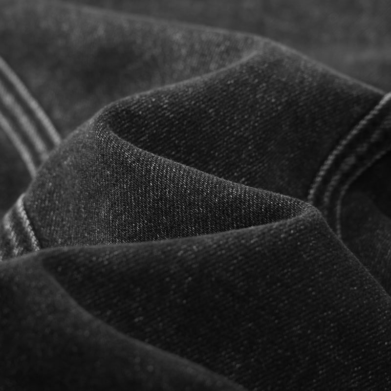 Zip Sleeve Embroidered Denim Bomber Jacket ($57)